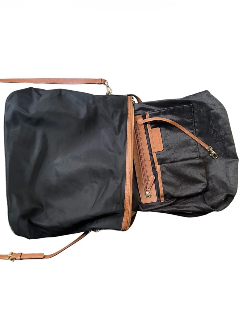 Michael Kors Kempton Black Nylon & Leather Crossbody Handbag